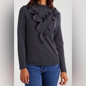 Noisy Mae Stretchy Navy Print Top